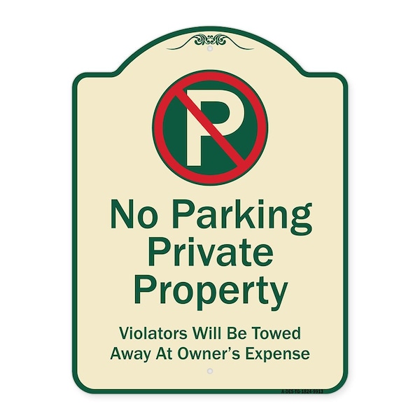 Designer Series-Private Property Violators Towed Away At Owner Expense With No, 24" H, TG-1824-9913